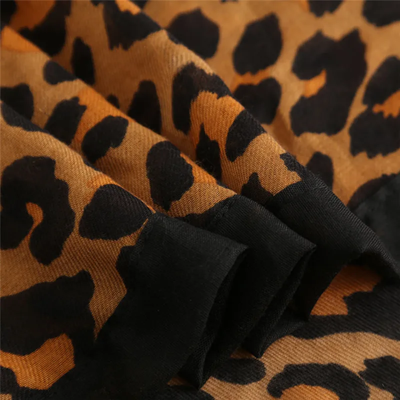  Women Winter Warm Leopard Printed Long Shawl Linen Soft Long Neck Scarf handkerchief women's scarve