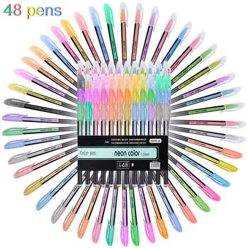 

For Ultra Fine 48 Color Highlighter Gel Pens+48 Pcs Gel Pen Refills Coloring Marker for Crafting Doodling Drawing Kid and Adult