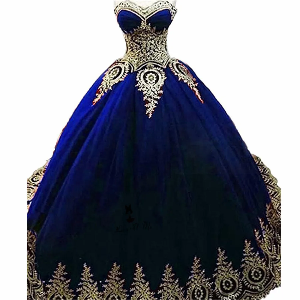 royal blue and gold quinceanera dresses