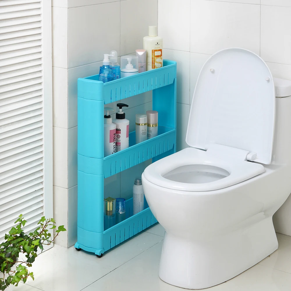 

Multipurpose Shelf with Removable Wheels Crack Rack Bathroom Storage Storage Rack Shelf Multi-layer Refrigerator Side Shelf