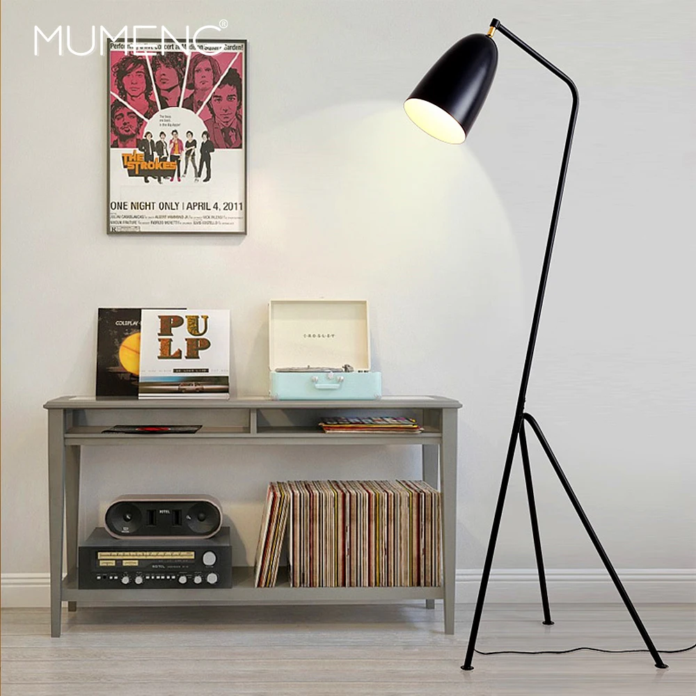 

Modern Minimalist Black Floor Lamp for Living room Reading Lighting Loft Iron E27 LED Tripod Floor Lamp Adjustment Design