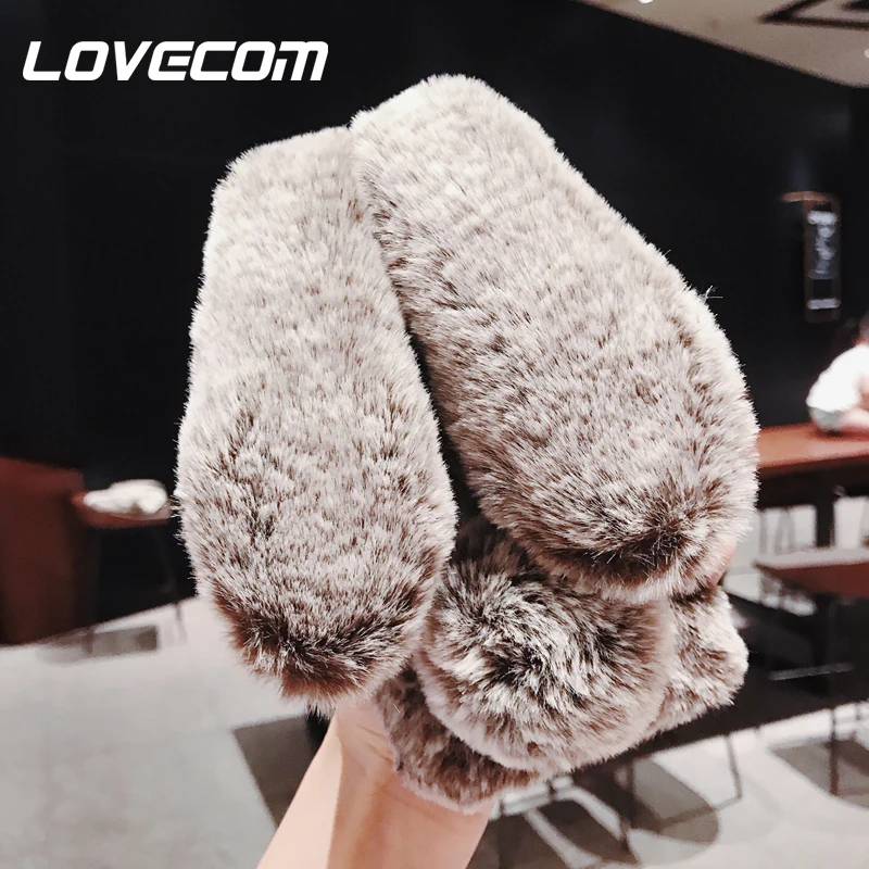 

LOVECOM Cute Animal Rabbit Hair Full Hair Soft Anti-knock Phone Case For iPhone 5 5S SE 6 6S 7 8 Plus X XS MAX6.5'' XR