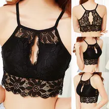 Для женщин пикантные кружевные топы дамы Холтер Экзотические майки Повседневное Летнее кружевное платье-майка футболка без рукавов топы