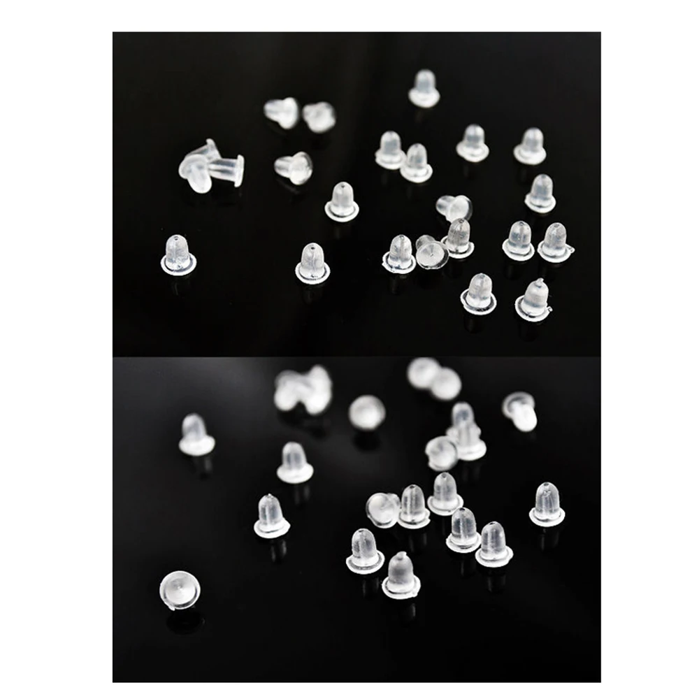 

suti 100PCS Earrings Jewelry Accessories Bullet Plastic Ear Plugging / Blocked, Earring Back Diy