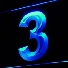 I872 3 номер три третий Дисплей Декор неоновый свет знак вкл/выкл Swtich 20+ цвета 5 размеров