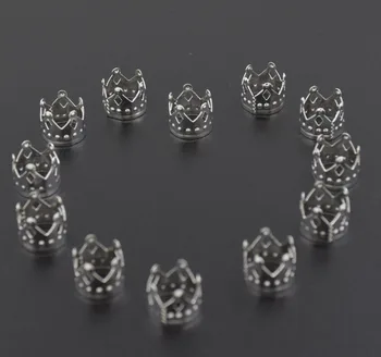 

Free Shipping 1000Pcs Silver/Golden Crown Adjustable Braid Dreadlock Cuffs Beads Hair Ring Bead 11mm Dia.