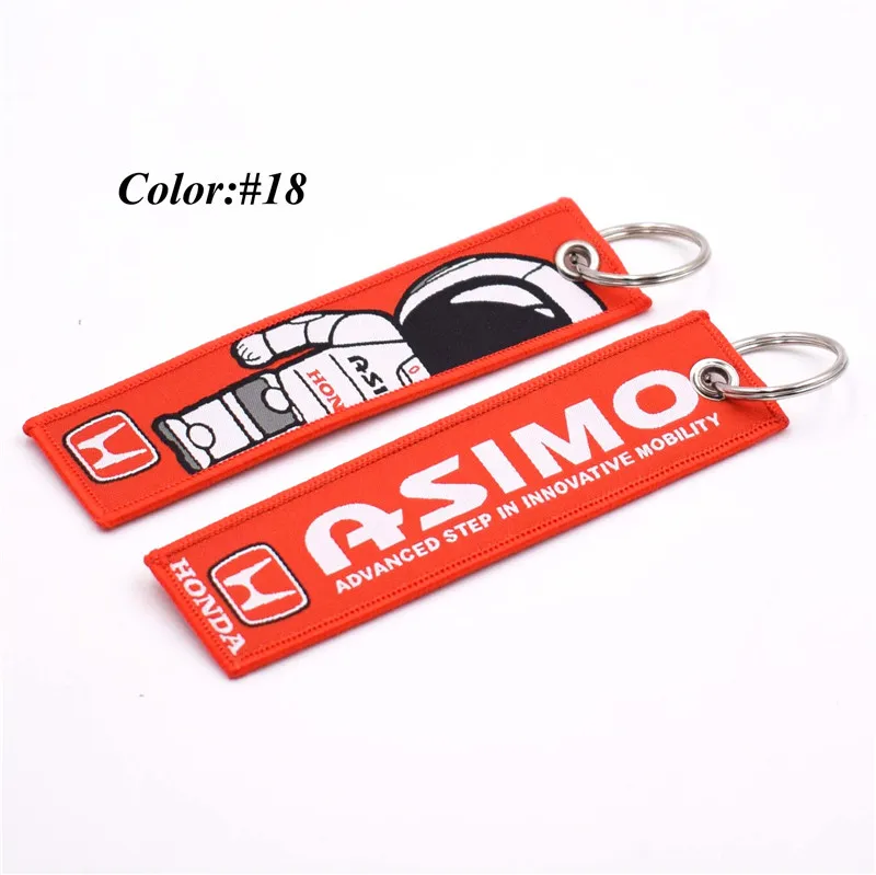 10 шт. Asimo Тип R гоночного брелок для ключей брелок с вышивкой Чемодан тег для мотоциклы Honda и ключи для автомобиля тег - Название цвета: 18