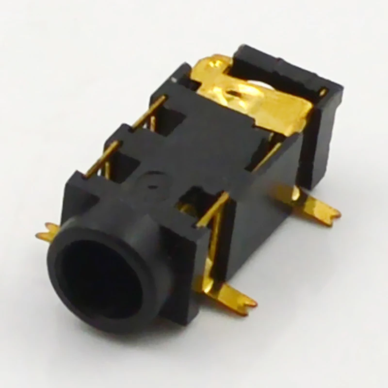 100pcs Jack 3 5mm Audio Connector 3 5 Headphone Plug 5P Female PJ 327A Copper Material Patch Gold Plated Feet