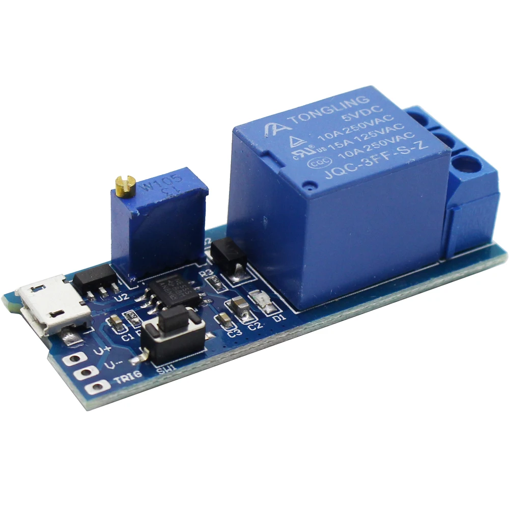 

5V-30V Micro USB Power Adjustable Delay Relay Timer Control Module Trigger Delay Switch