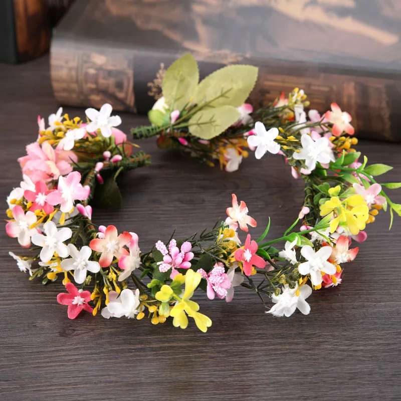 

New Flowers Bridal Headwear Bridal Accessories Women Flower Hats White And Pink Flowers For Wedding Party Bride Garland 2019