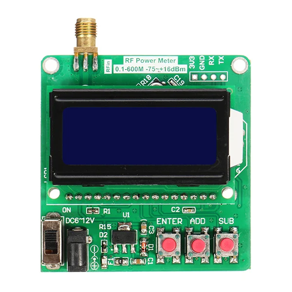 

Digital Radio Frequency Power Meter -75~+16dBm Power Attenuation Can Be Set U ltra Small LCD Automatic Backlight