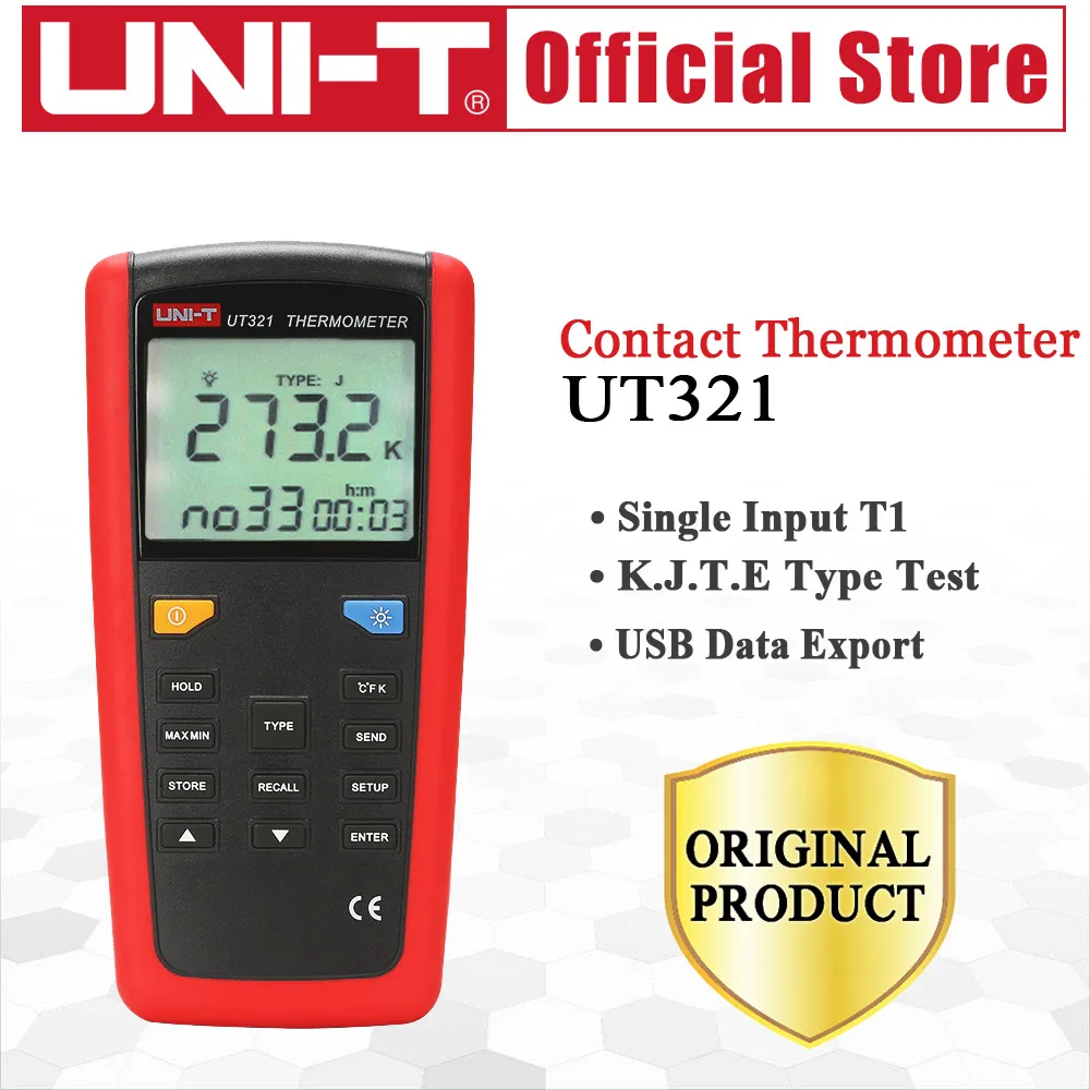 

UNI-T UT321 handheld protable Contact Type Termometers Range -150~1375 USB Interface Industrial Temperature Test Selection