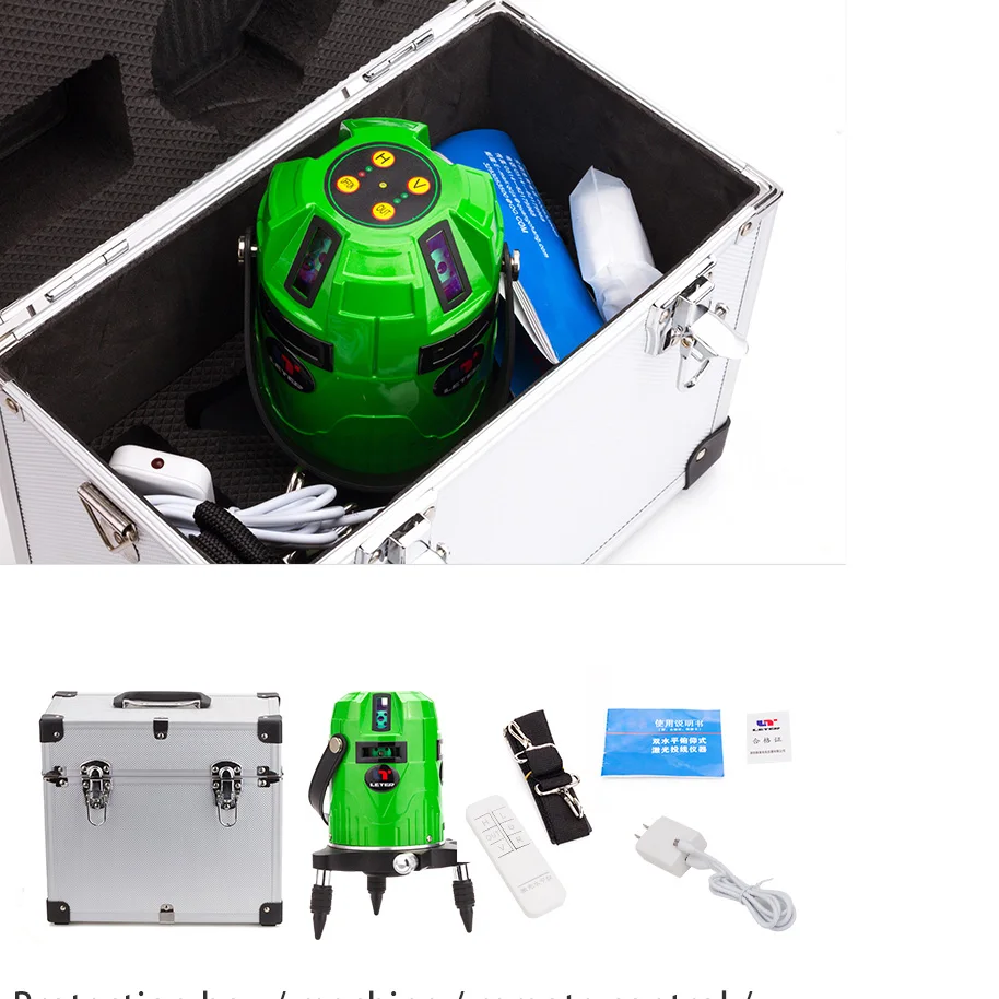 

Leter 8 lines Cross line green laser level (4V4H electronic system) with Laser receiver