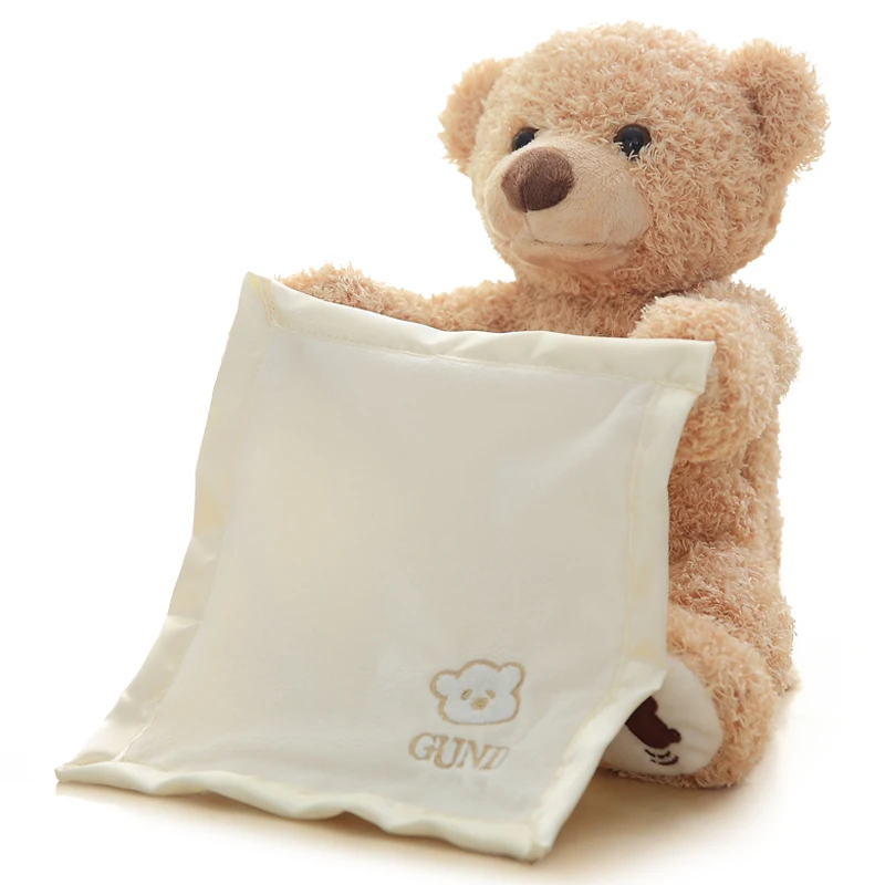 New Cute Plush Music Hide and Seek Cat Shy Bear Cartoon Animal Toys Children's Birthday Gift |