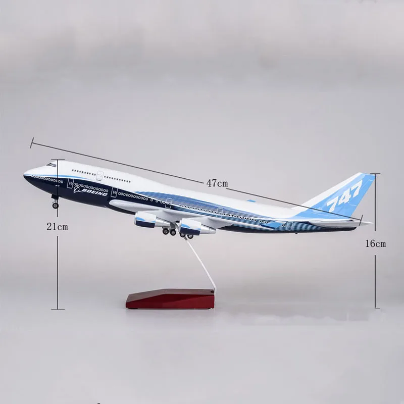 В наличии 47 см 1/150 Масштаб литья под давлением модель самолета Boe 747 Высокое