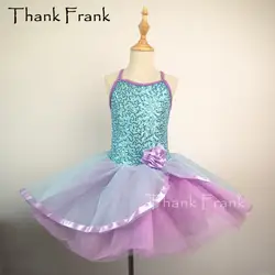 Блестящее платье с цветком из Лифчик балетная пачка, платье для девочек, для детей и взрослых костюм для профессиональных танцев C451