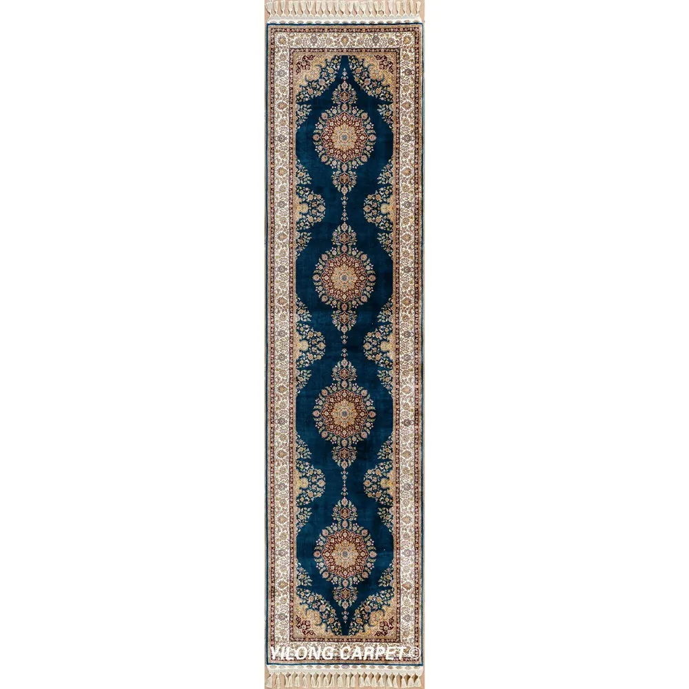 Yilong 25x10 Turkish Silk Carpet Carpet Runner Handmade