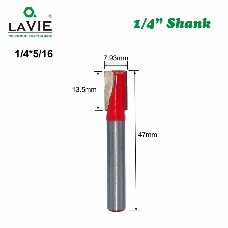 LAVIE 1/4 дюйма хвостовик для очистки древесины Нижняя бит прямая фреза чистая фрезы