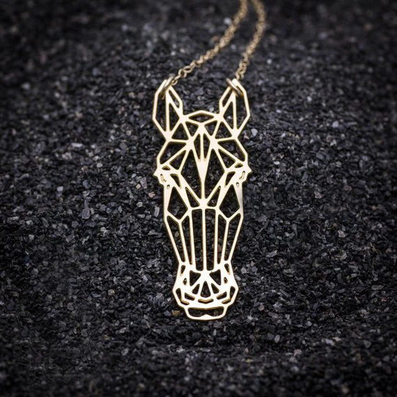 2018 New Origami Charm Horse Necklace Women Copper Jewelry Accept Drop Shipping YP6429