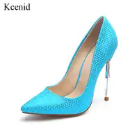 Kcenid Metal high heels women pumps fashion pattern pointed toe shoes shallow footwear party wedding ladies shoes big size 33-45