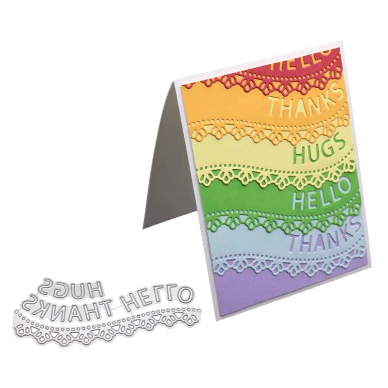 

Thanks Hello Metal Cutting Dies Stencil DIY Scrapbooking Album Stamp Paper Card Embossing Crafts Decor