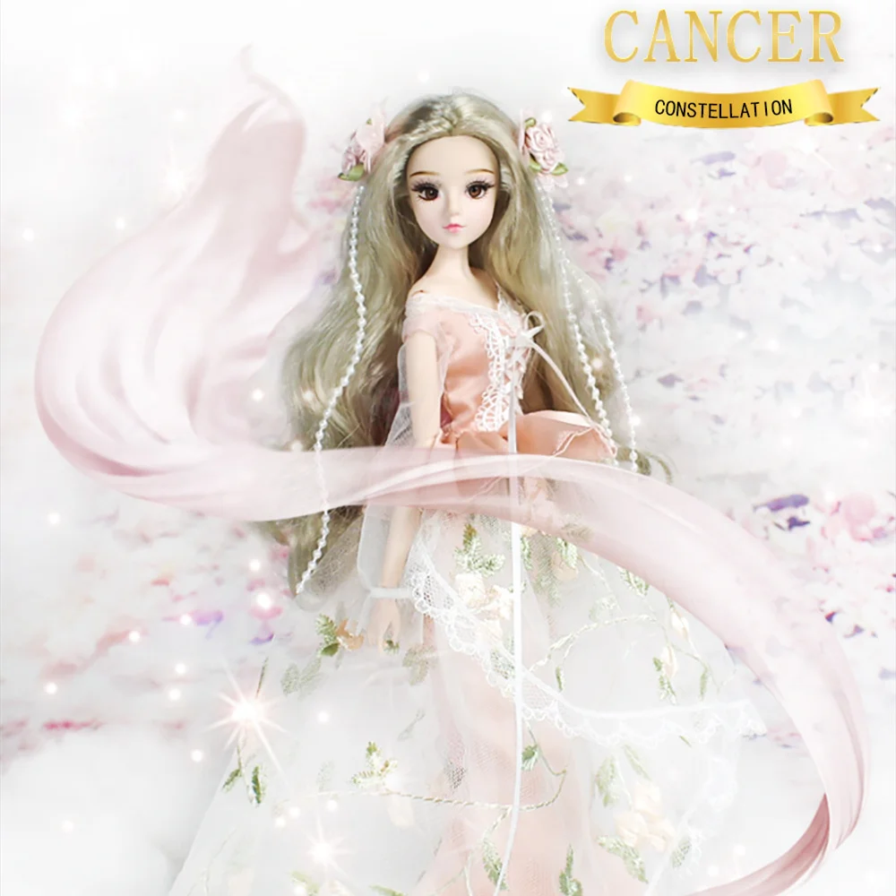 

35cm Bjd doll joint body doll fashion Cancer constellation series flaxen hair girls doll toys gifts