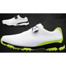 Мужская Профессиональная обувь для гольфа из микрофибры, дышащие Нескользящие водонепроницаемые черные зеленые вращающиеся шнурки, тренировочные кроссовки