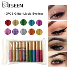 10 шт./компл. подводка для глаз Водонепроницаемая легко носить макияж блеск подводка для глаз Синий Красный Зеленый Белый Золотой коричневый подводка для глаз с блестками Макияж