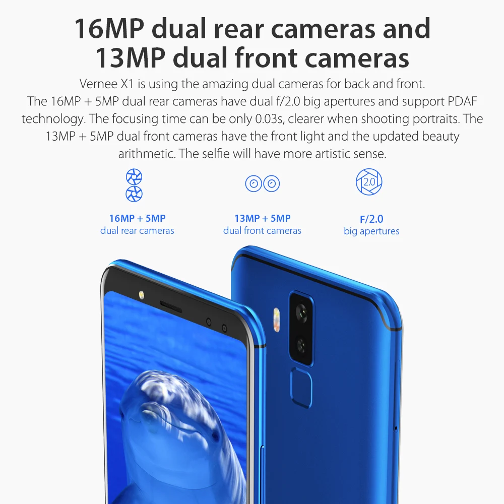 Discount Vernee X1 4G 6200mAh Face ID Smartphone 6GB RAM 64GB ROM Helio P23 MTK6763 Android 7.1 16+5MP 13MP+5MP 4-Cam Fingerprint 3