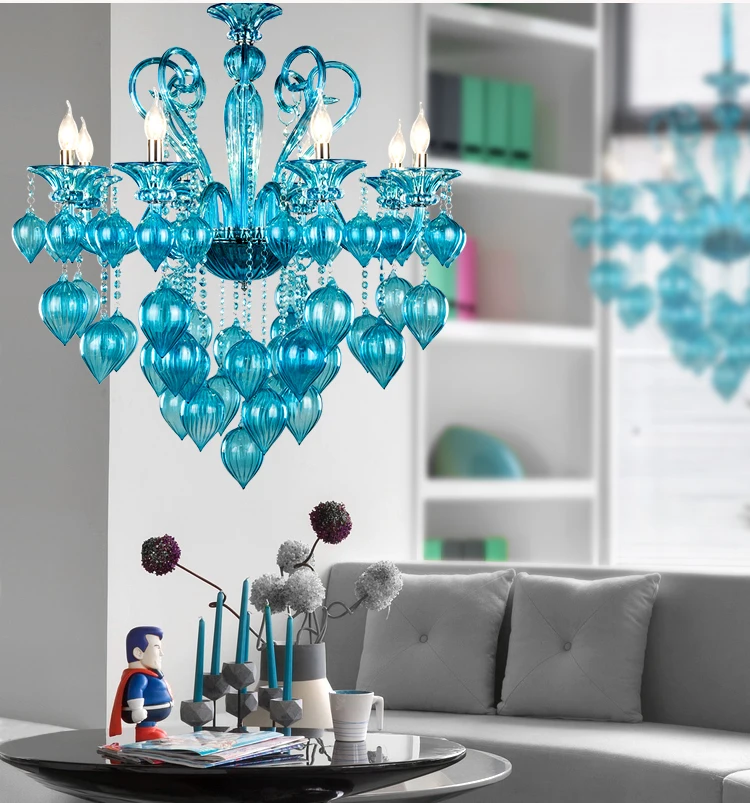 Итальянские муранские стеклянные люстры с пузырьками светильник современные люстры светильник креативное Искусство Синий Фиолетовый Стеклянный люстра светильник