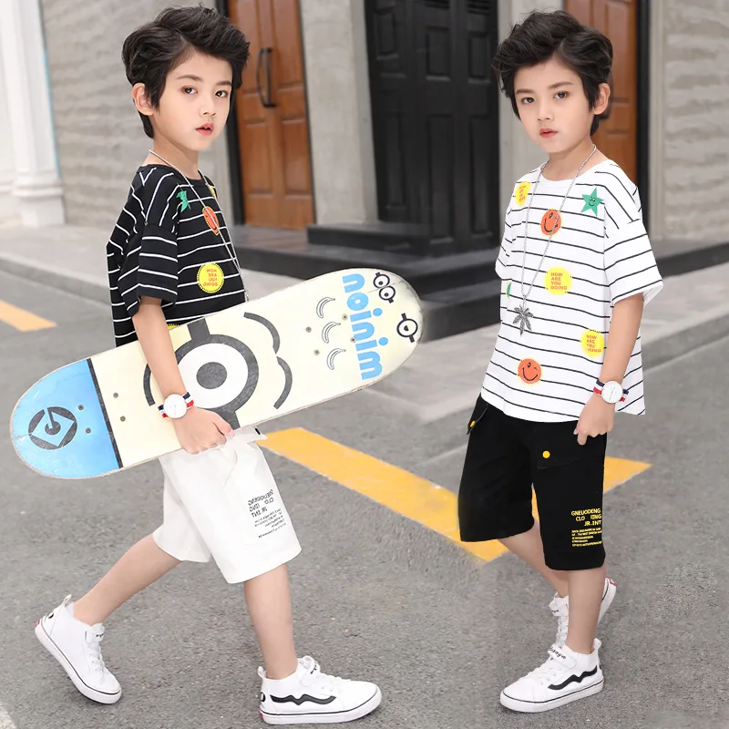 

Toddler Boy Clothes 2019 Boys Boutique Kids Summer Clothing Set Kids Suits Children Outfits Striped T-shirts + Shorts
