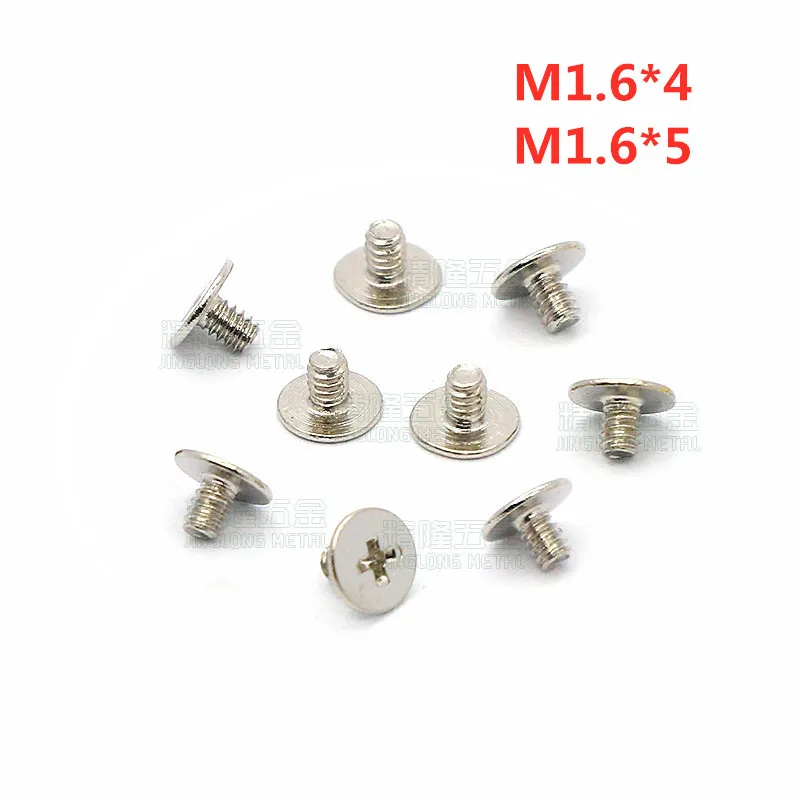 

100pcs/lot M1.6x4 M1.6x5 Stainless steel phillips thin head screw CM1.6