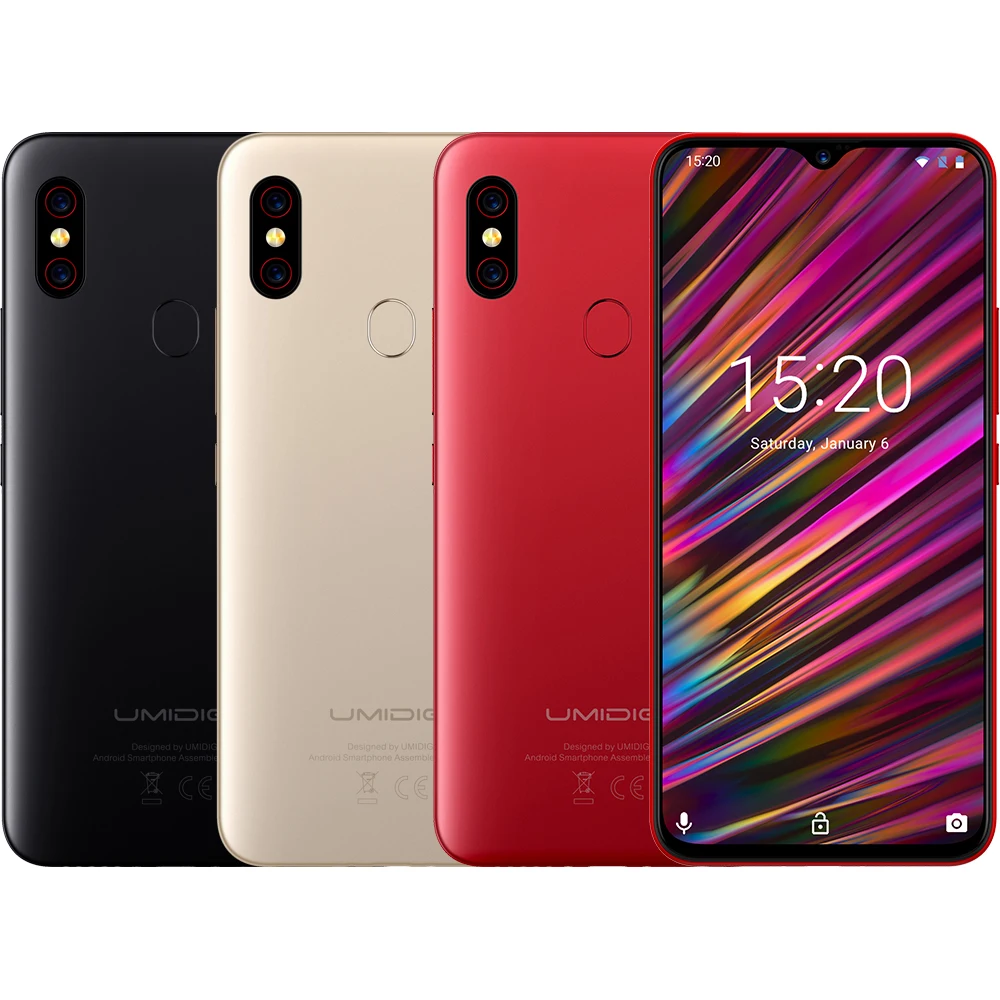 UMIDIGI F1 Android 9,0, глобальная версия Helio P60, четыре ядра, 4 Гб, 128 ГБ, 6,3 дюйма, FHD+ водонагреватель, NFC, 5150 мА/ч, 18 Вт, быстрая зарядка, смартфон