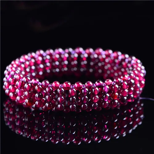 

Refined natural garnet multi-ring hand chain 3.5mm3A bracelet fashion crystal jewelry wholesale.