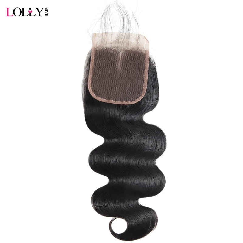 

Lolly Hair 1 Pc Malaysian Body Wave Closure Free/Middle/Three Part 4X4 Inch Non Remy Human Hair Lace Closure With 130% Density