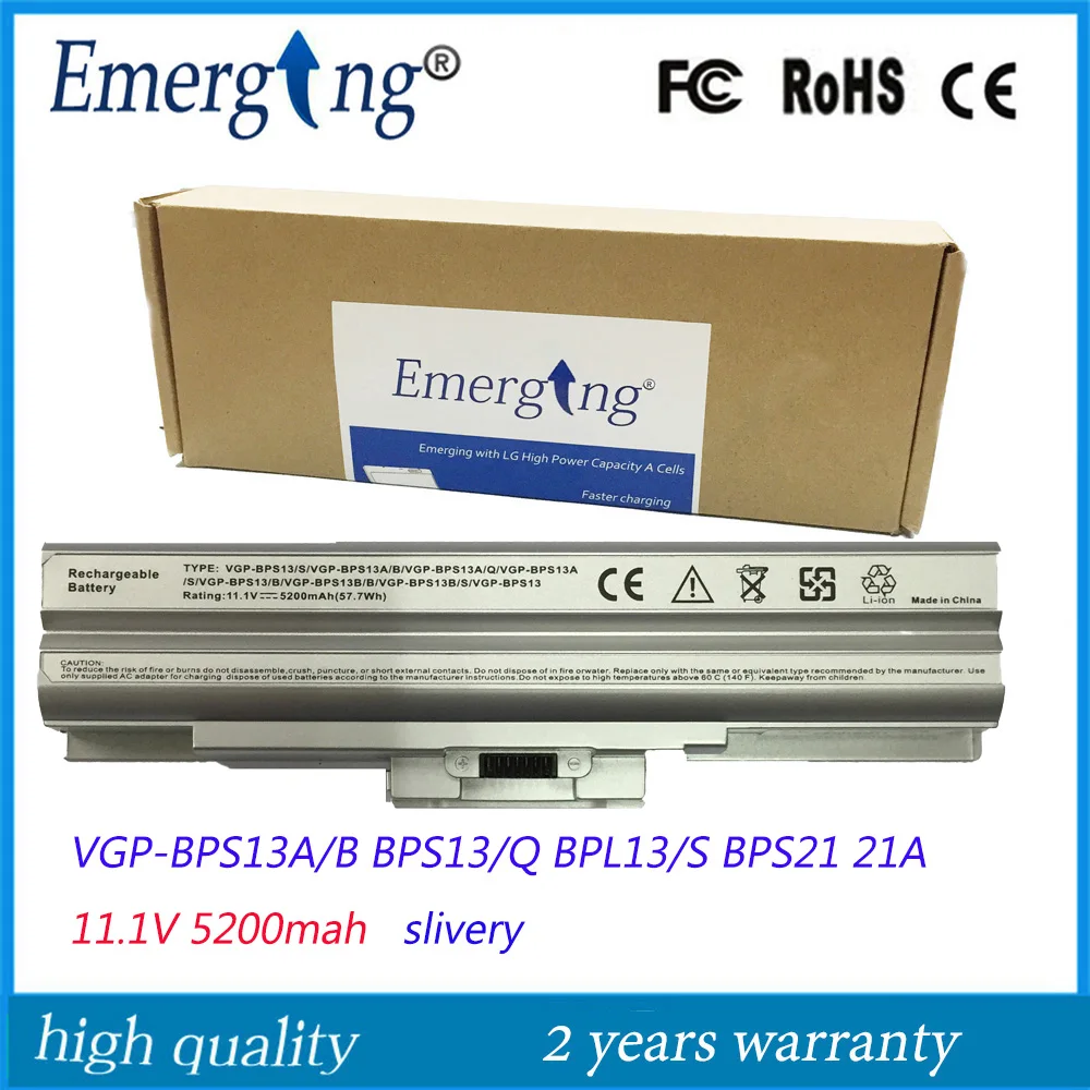 11 1 В Серебряный новый качественный Аккумулятор для ноутбука SONY VGP BPS13/S BPS13A/B BPS13A/Q