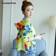 Дизайнерская свободная Солнцезащитная одежда в стиле ретро с принтом, шифоновая блузка для скейтбординга, Женская Солнцезащитная рубашка