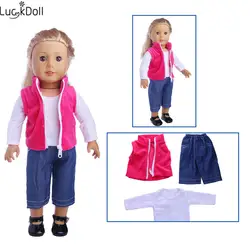Модная Повседневная Одежда для куклы Luckdoll, комплект джинсовой одежды из четырех предметов, подходит для куклы 18 дюймов, аксессуары для