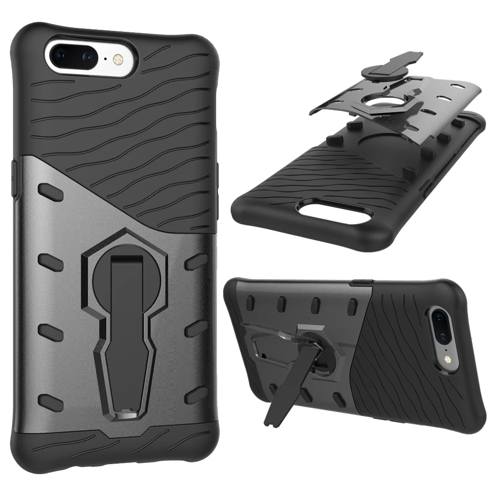 

For Oneplus 5 3 Anti-knock Case Kickstand Armor Hybrid Hard PC+Soft TPU 2In1 Phone Case Stand Holder For Oneplus 5 3 With Shine