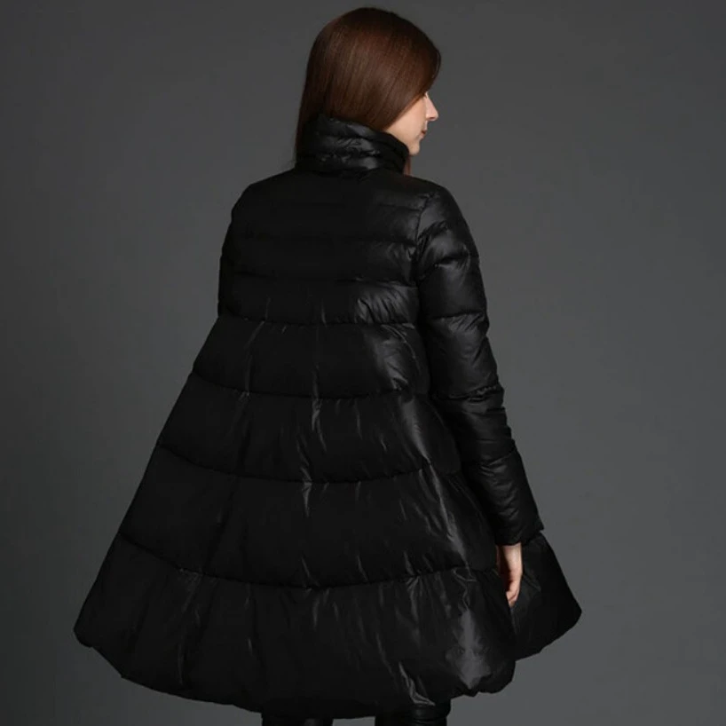 Европа Последняя мода женщин зимнее пальто стоячий воротник свободный большой ярдов куртка супер толстый теплый хлопок abrigo G2246