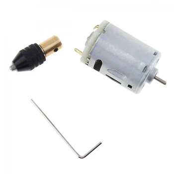 

Pcb Wood Plastic Cardboard Hole Saw Dc 12-24V Mini 385 Motor Hand Drill With Multifunction Three-Jaw Chuck And Wrench