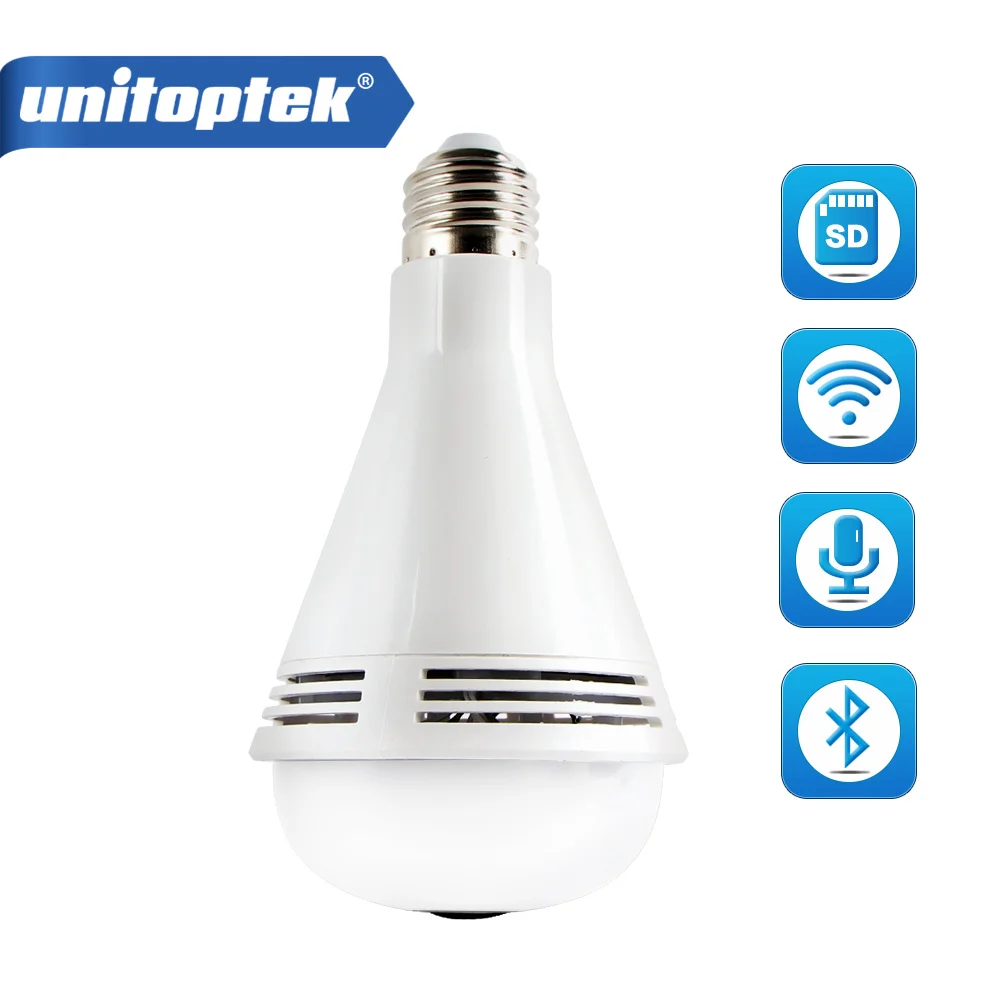 HD 960 P панорамная лампочка Wi Fi камера Bluetooth Музыка смарт динамик домашняя CCTV ip