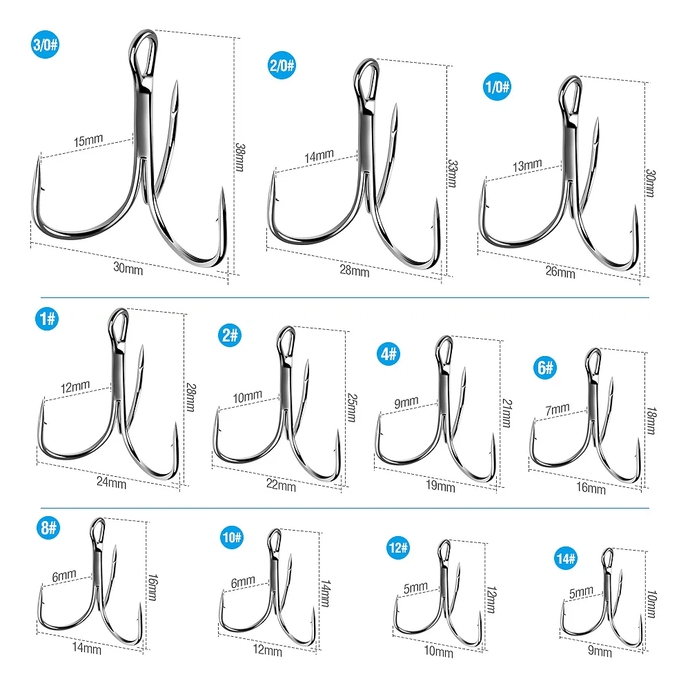 DONQL 10 шт./кор. набор рыболовных крючков из углеродистой Сталь тройные Крючки супер острый колючий Карп тройные Крючки морские рыболовные снасти аксессуары