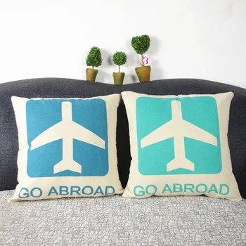 

The new fashion creative ceremony blue cotton pillow aircraft by pillowcase home office sofaFree Shipping