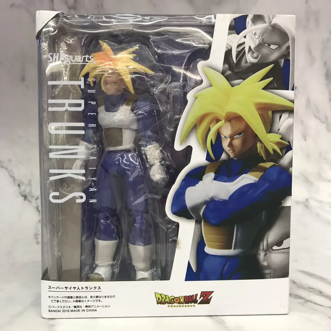 

6" Dragon Ball Z Anime SHF Trunks Moveable Super Saiyan Long Hair Boxed 15cm PVC Action Figure Model Doll Toy Gift Anime Figure