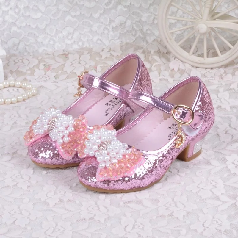 Обувь для девочек Chaussure FILLE Princesse Сандалии для девочек детей Обувь на высоких каблуках мультфильм прозрачная обувь Chaussures Ballerine FILLE для От 3 до 12 лет