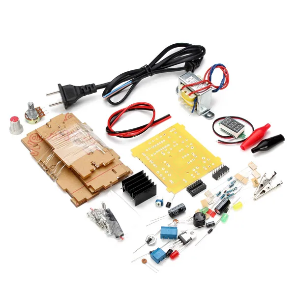 

High Quality EU Plug 220V DIY LM317 Adjustable Voltage Power Supply Module Kit With Case