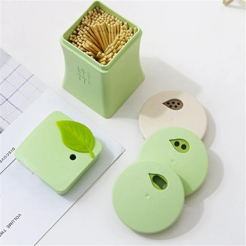 

Toothpick Holder Container Wheat Straw Household Table Toothpick Storage Box Toothpick Dispenser