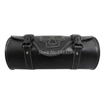 

Motorcycle Cool Skull ghost Tool Bag Saddlebag PU Roll Storage Pouch Cafe Racer