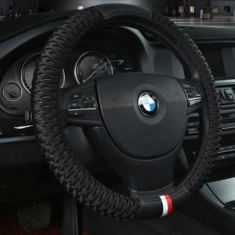 

KKYSYELVA car steering wheel cover 38cm Fashion Wheel Covers for Women Lady Leather Steering-wheel Auto Interior Accessories